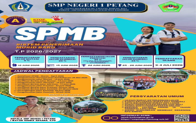 SPMB SMP NEGERI 1 PETANG TAHUN PELAJARAN 2026/2027